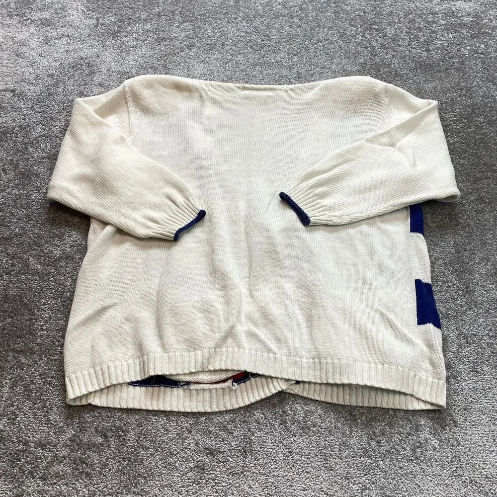 Elisabeth Liz Claiborne Cardigan Sweater Womens 3X White Blue Check Knit Vintage - Picture 2 of 13